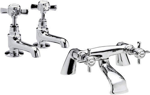 Nuie Beaumont Basin & Bath Filler Tap Pack (Chrome).