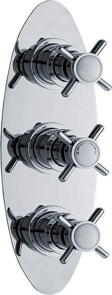 Nuie Beaumont Traditional Triple Concealed Thermostatic Shower Valve.