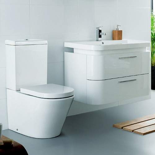 Ultra Bias Complete Bathroom Furniture Pack With Embrace Tap (White).