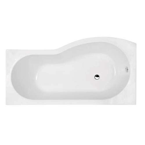 Crown Baths B-Shape 1500mm Shower Bath Only (Left Handed).