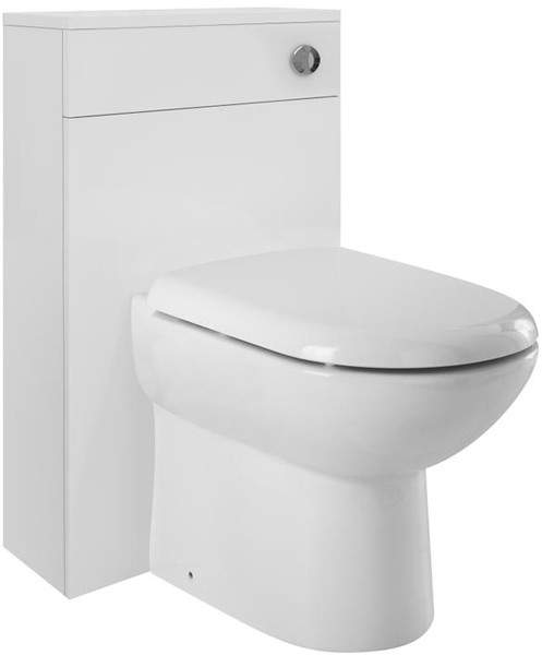 Ultra Design Back To Wall WC Unit With Pan, Cistern & Seat (White). 500x800mm.