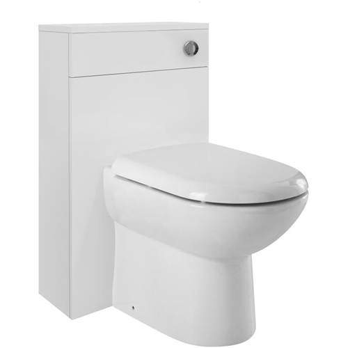 Nuie Marvel Back To Wall Unit With Pan, Cistern & Seat (White). 500x768mm.