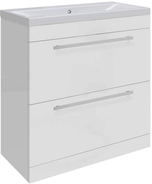 Ultra Design Vanity Unit With Option 2 Basin (White). 794x800mm.