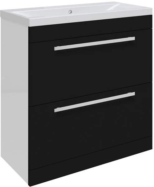 Ultra Design Vanity Unit With Option 2 Basin (Black). 794x800mm.