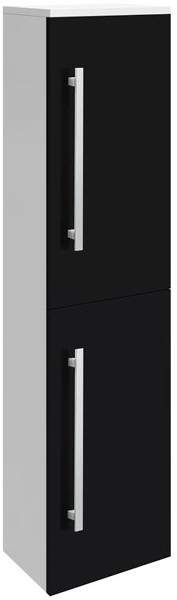 Ultra Design Wall Mounted Bathroom Storage Cabinet 350x1400 (Black).