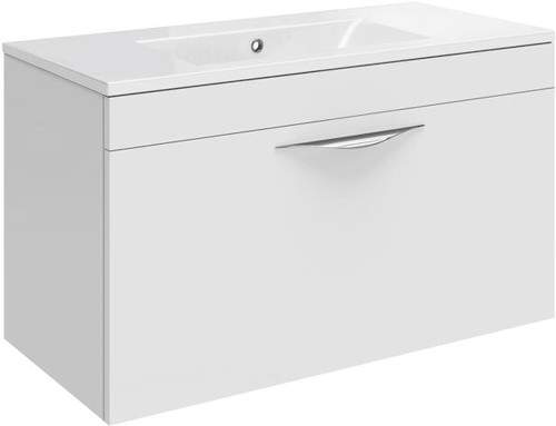 Hudson Reed Memoir 600 Wall Hung Vanity Unit & 120 Basin (White).