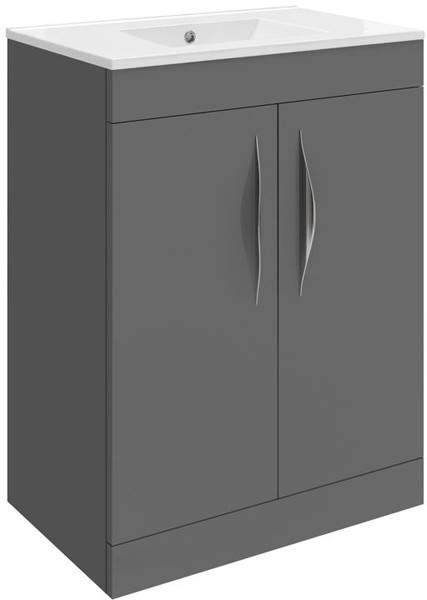 Hudson Reed Memoir 600 Vanity Unit With Doors & 120 Basin (Grey).