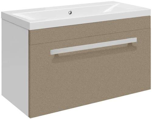 Ultra Design Wall Hung Vanity Unit With Option 1 Basin (Caramel). 594x399.