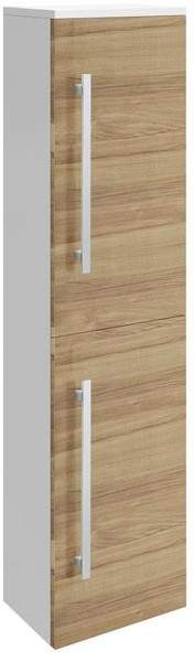 Ultra Design Wall Mounted Bathroom Cabinet 350x1400 (Natural Walnut).