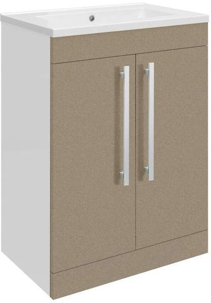 Ultra Design Vanity Unit With Doors & Option 1 Basin (Caramel). 594x800mm.