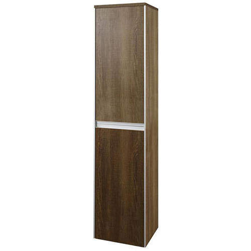 Hudson Reed Erin Wall Mounted Tall Side Cabinet (Textured Oak).