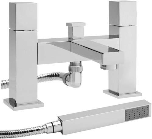 Hudson Reed Carmen Bath Shower Mixer Tap With Shower Kit & Wall Bracket.