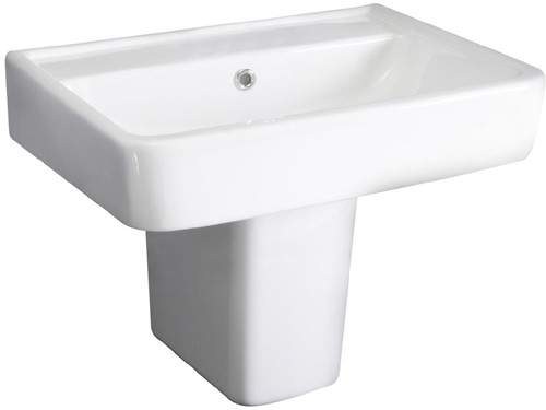 Hudson Reed Ceramics Basin & Semi Pedestal (1 Tap Hole, 520mm).