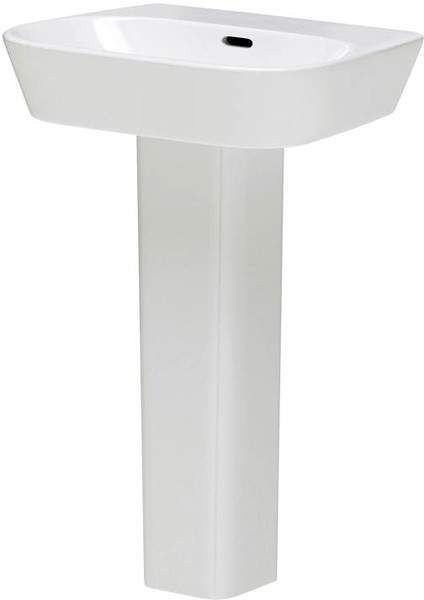 Hudson Reed Ceramics Basin & Full Pedestal (1 Tap Hole, 600mm).