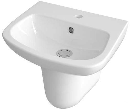 Ultra Hobart Basin & Semi Pedestal (1 Tap Hole, 450mm).