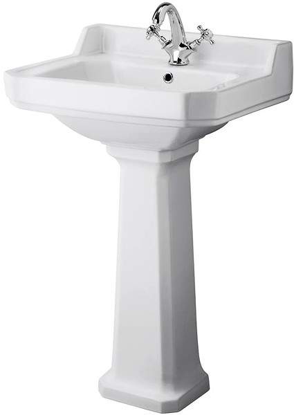 Ultra Lewiston Traditional Basin & Full Pedestal (1 Tap Hole, 560mm).