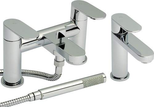 Hudson Reed Cloud 9 Basin & Bath Shower Mixer Tap Set (Free Shower Kit).