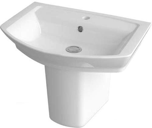 Hudson Reed Maya Basin & Semi Pedestal (1 Tap Hole, 550mm).