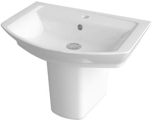 Hudson Reed Maya Basin & Semi Pedestal (1 Tap Hole, 650mm).