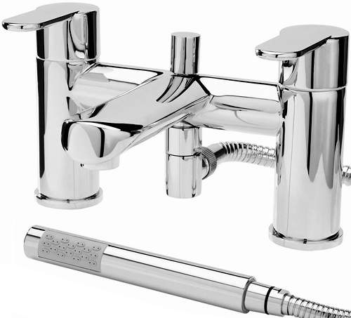 Hudson Reed Dias Bath Shower Mixer Tap With Shower Kit (Chrome).