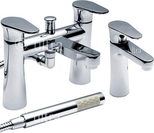 Ultra Entity Basin & Bath Shower Mixer Tap Set (Free Shower Kit).