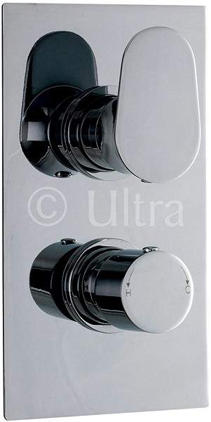 Ultra Entity 3/4" Twin Thermostatic Shower Valve With Diverter.