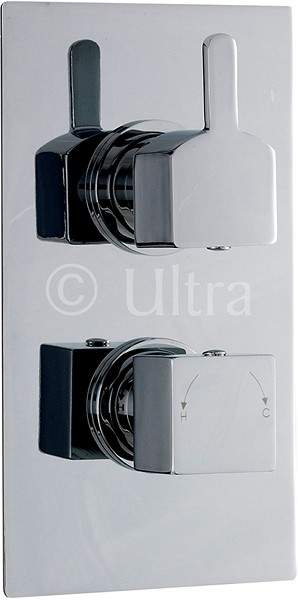 Ultra Falls 3/4" Twin Thermostatic Shower Valve With Diverter.