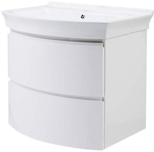 Hudson Reed Canopy 600 Wall Hung Vanity Unit With Basin & Drawers (White).