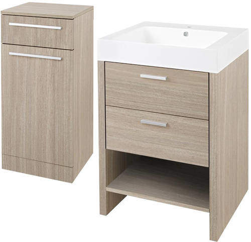 Hudson Reed Dunbar Vanity Unit Pack, Basin & Cabinet (Light Oak).