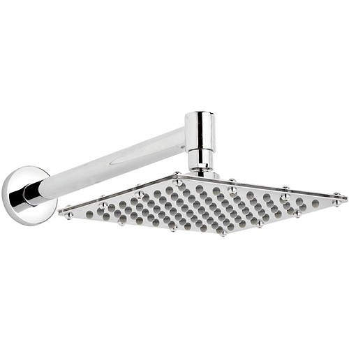 Component Square Shower Head & Wall Mounting Arm. 200x200mm.
