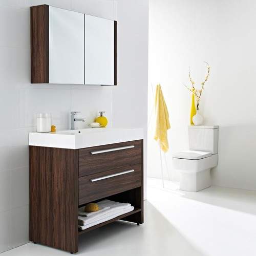 Ultra Harbour Complete Bathroom Furniture Pack (Walnut).