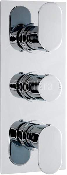Ultra Flume Triple Concealed Thermostatic Shower Valve (Chrome).