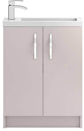 HR Apollo Compact Floor Standing Vanity Unit & Basin (600mm, Cashmere).