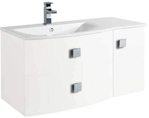 HR Sarenna Wall Hung 1000mm Cabinet & Basin LH (White).