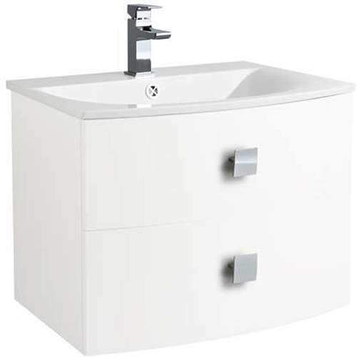 HR Sarenna Wall Hung Vanity Unit With 2 Drawers (700mm, White).