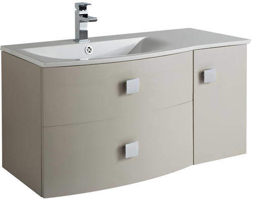 HR Sarenna Wall Hung 1000mm Cabinet & Basin LH (Cashmere).