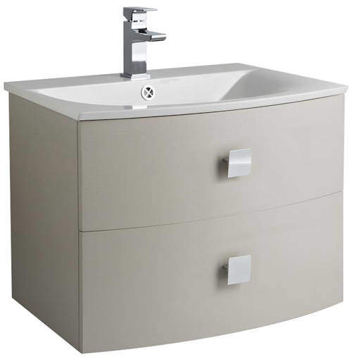 HR Sarenna Wall Hung Vanity Unit With 2 Drawers (700mm, Cashmere).