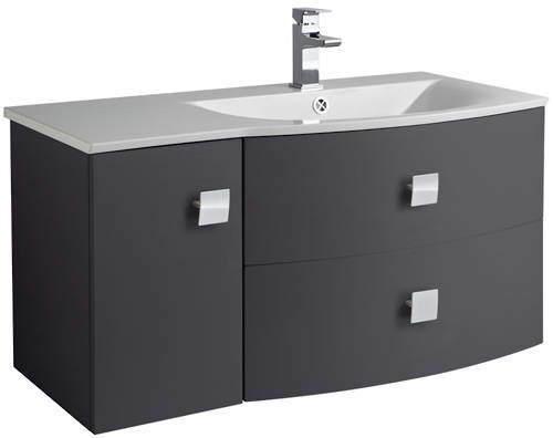 HR Sarenna Wall Hung 1000mm Cabinet & Basin RH (Graphite).