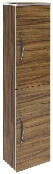 Hudson Reed Memoir 350mm Tall Wall Hung Cupboard Unit (Walnut).