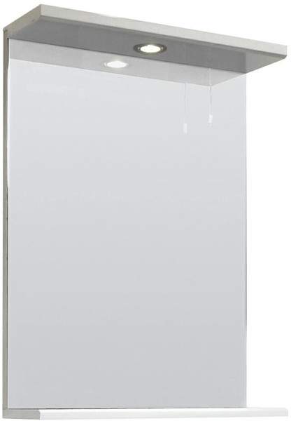 Ultra Beaufort 550mm Mirror With Shelf & Light (White).