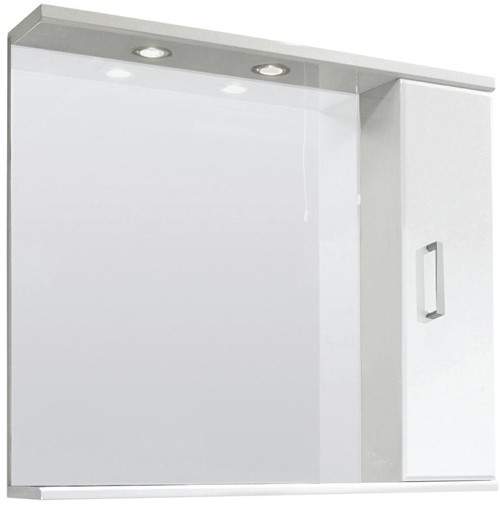 Ultra Beaufort 850mm Mirror With Shelf & Lights (White).