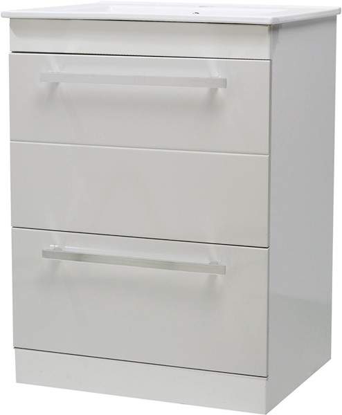 Ultra Design Vanity Unit With Ceramic Basin (White). 600x800x400mm.