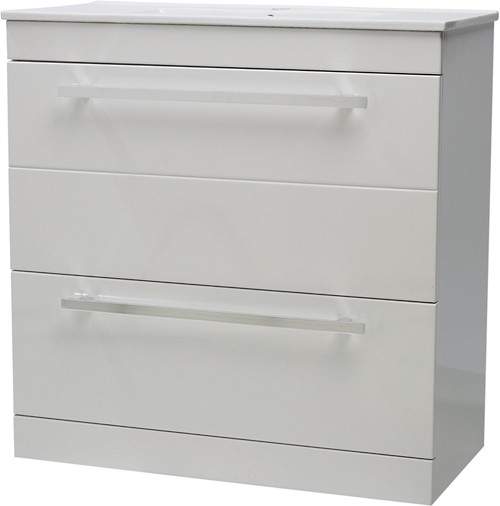 Ultra Design Vanity Unit With Ceramic Basin (White). 800x800x400mm.