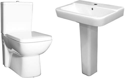 Hudson Reed Ceramics 4 Piece Bathroom Suite With Toilet & Basin & Pedistel.