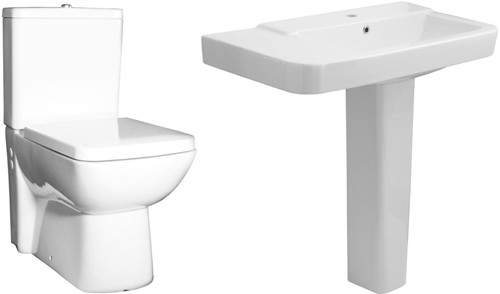 Hudson Reed Ceramics 4 Piece Bathroom Suite With Toilet & Basin & Pedistel.