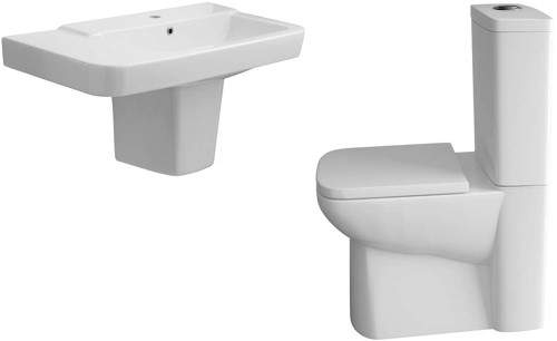 Hudson Reed Ceramics 4 Piece Bathroom Suite With Toilet & Wall Hung Basin.
