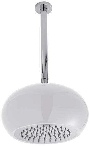 Hudson Reed Showers Designer Shower Head With Arm (White & Chrome).