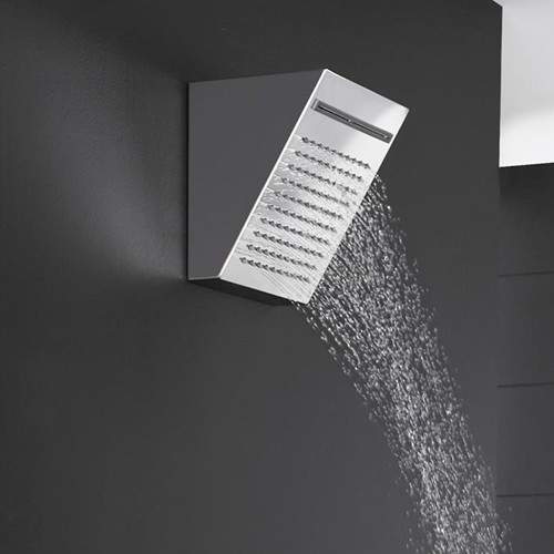 Hudson Reed Showers Square Fixed Shower Head With Waterfall. 220x210mm.