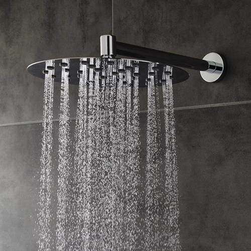 Hudson Reed Showers Round Shower Head & Wall Mounting Arm (300mm).