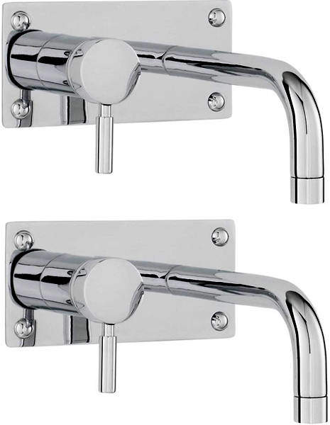 Ultra Helix Wall Mounted Bath Filler & Basin Tap Pack (Chrome).